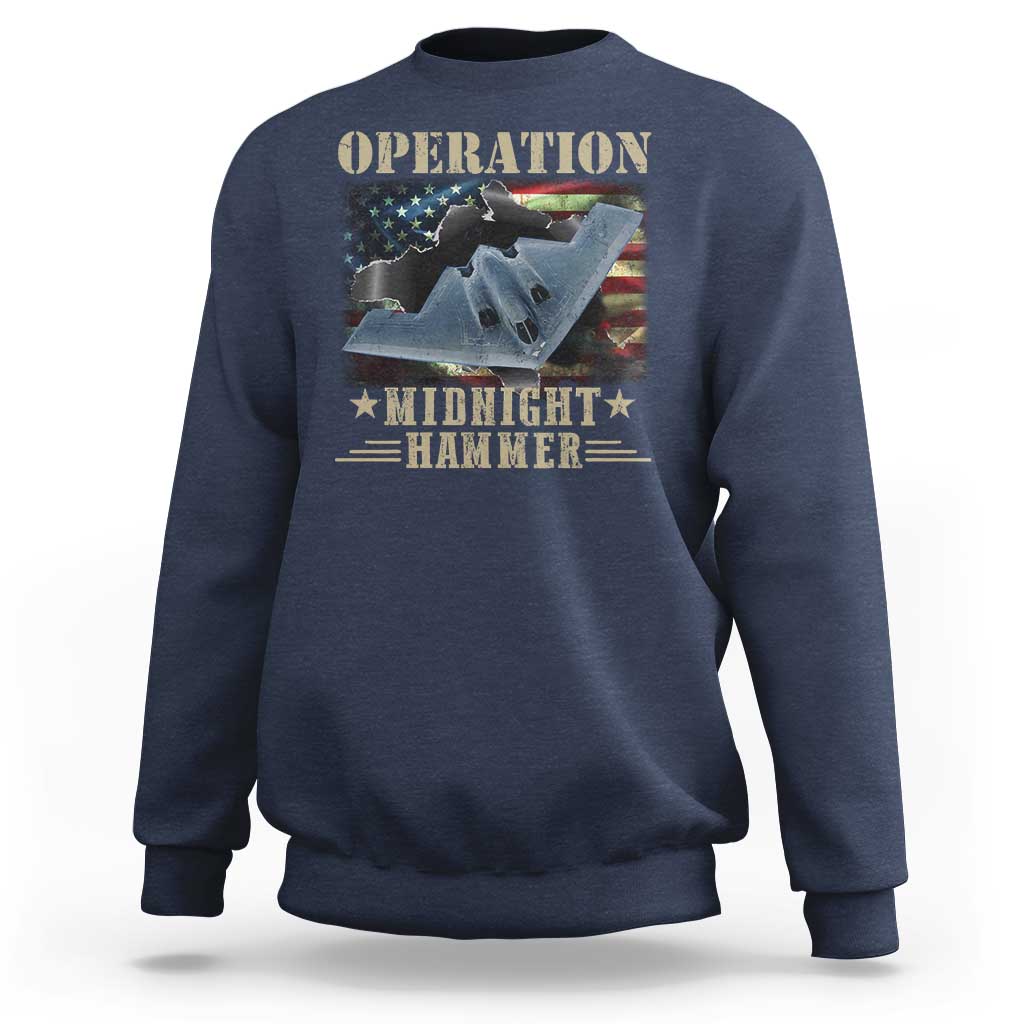 Operation Midnight Hammer Sweatshirt Bomber Jet American Flag - Wonder Print Shop