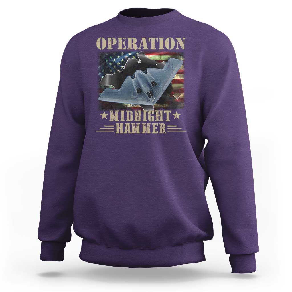 Operation Midnight Hammer Sweatshirt Bomber Jet American Flag - Wonder Print Shop