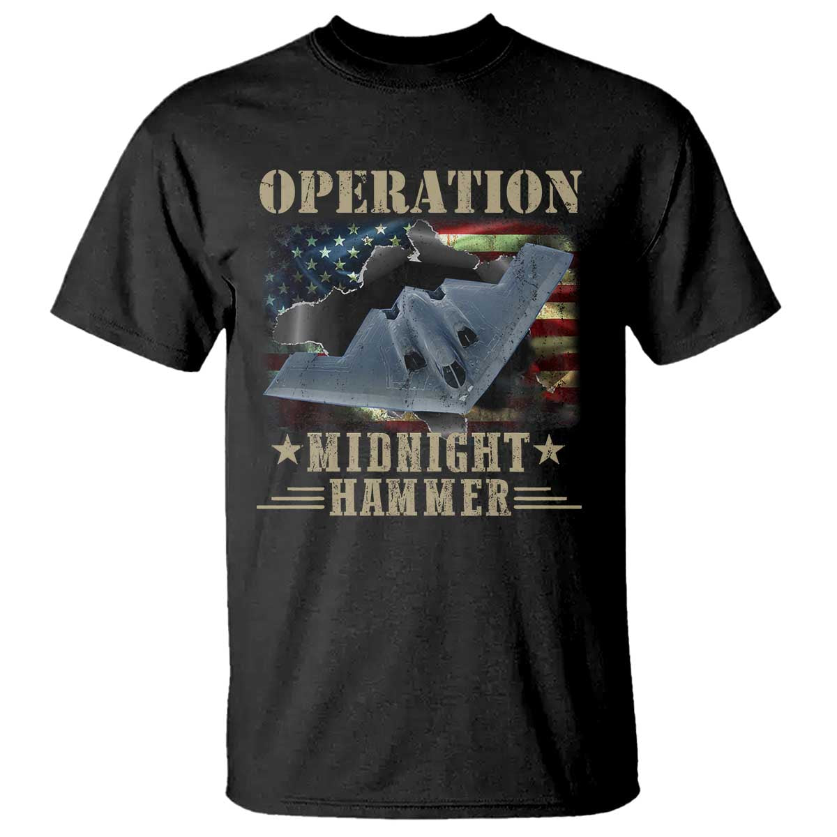 Operation Midnight Hammer T Shirt Bomber Jet American Flag - Wonder Print Shop
