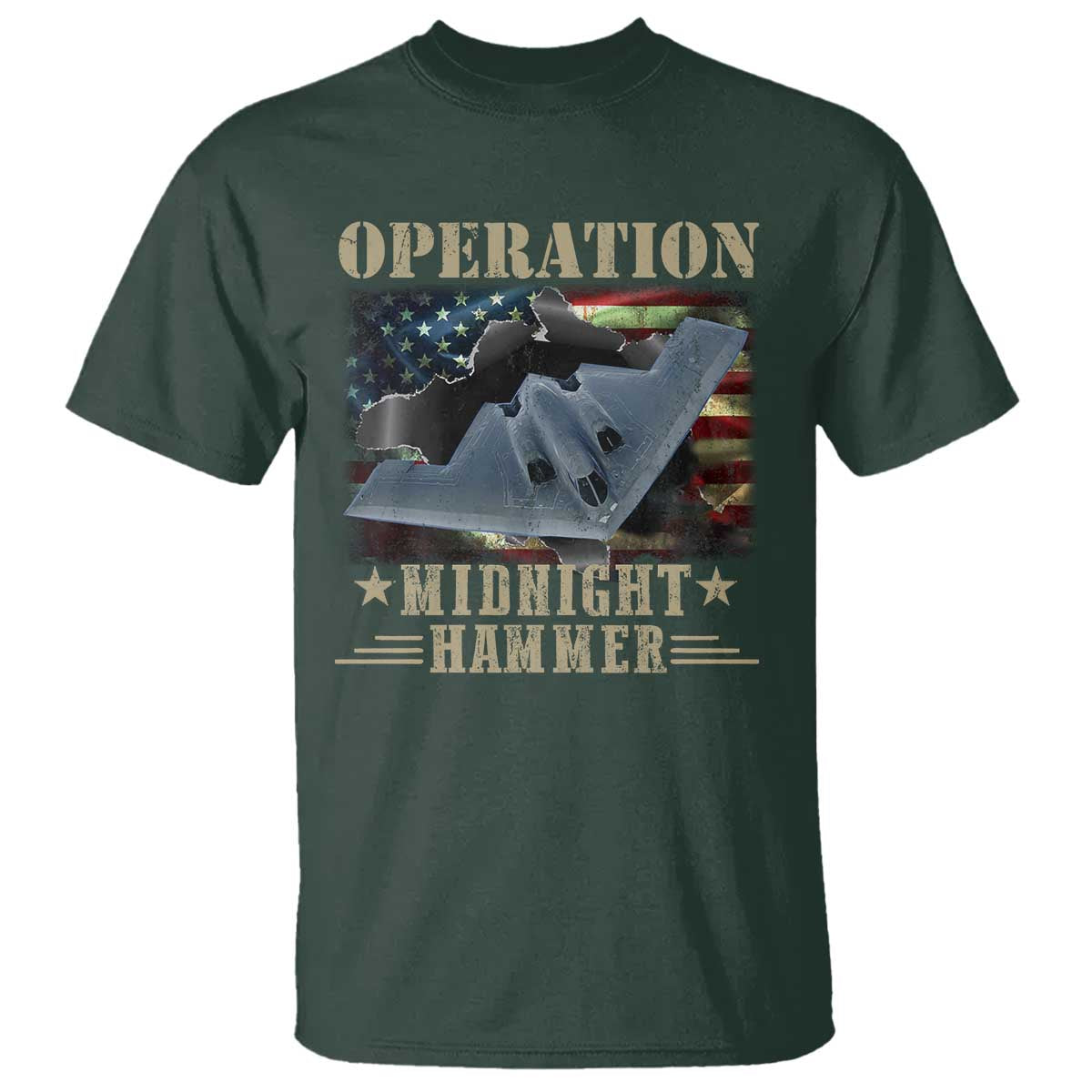 Operation Midnight Hammer T Shirt Bomber Jet American Flag - Wonder Print Shop