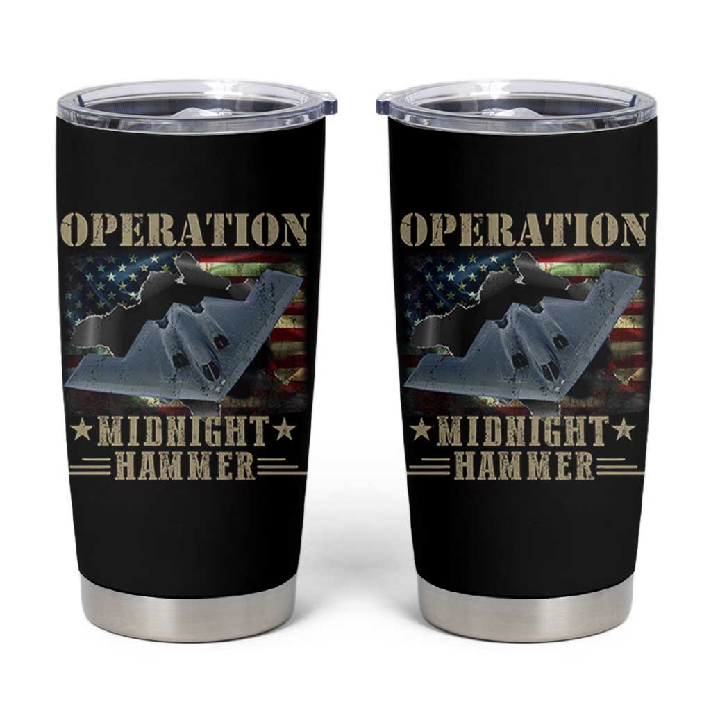 Operation Midnight Hammer Tumbler Cup Bomber Jet American Flag - Wonder Print Shop