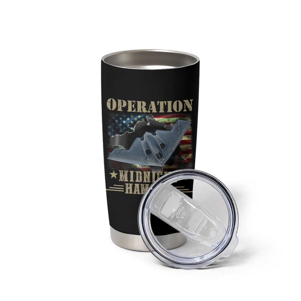 Operation Midnight Hammer Tumbler Cup Bomber Jet American Flag - Wonder Print Shop