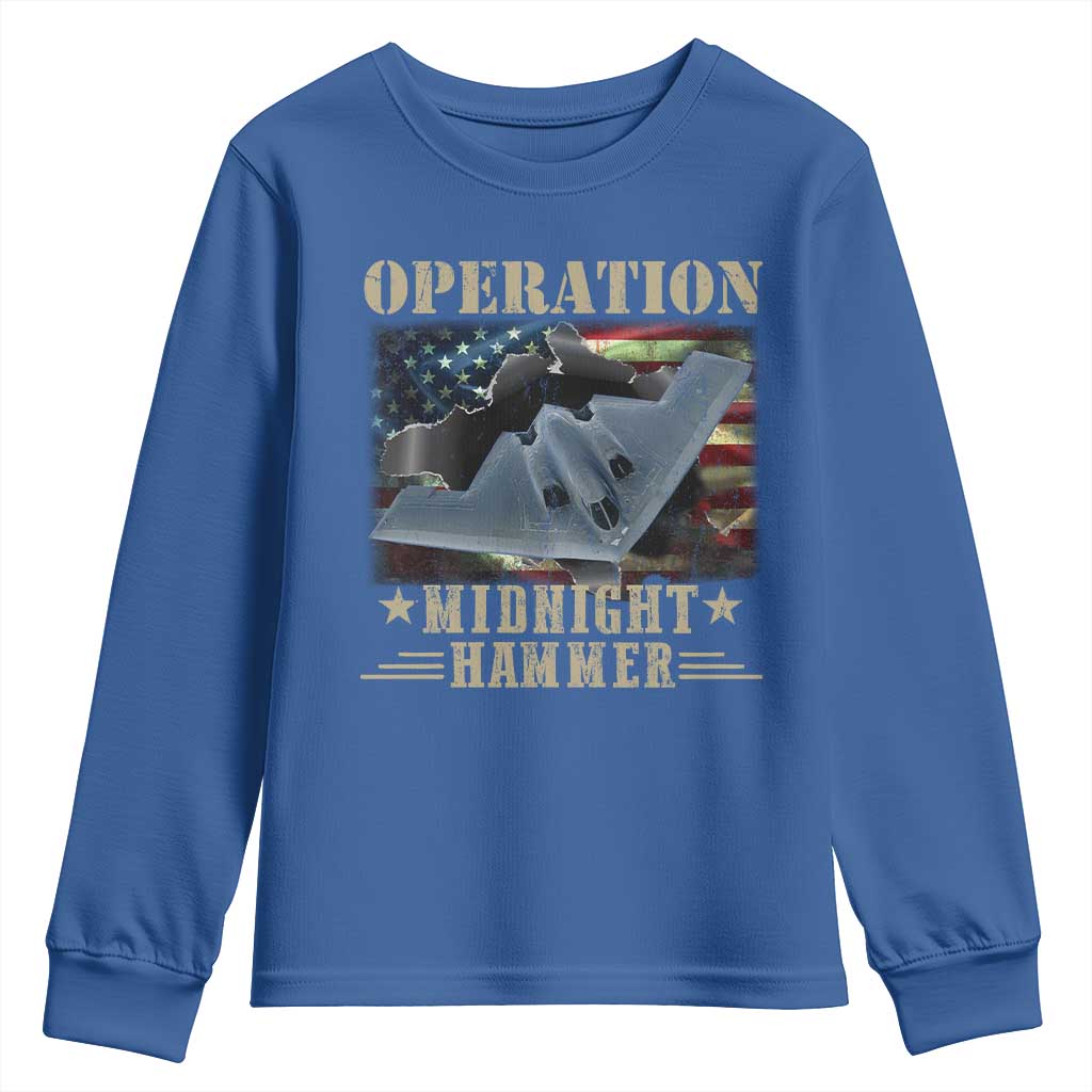 Operation Midnight Hammer Youth Sweatshirt Bomber Jet American Flag - Wonder Print Shop
