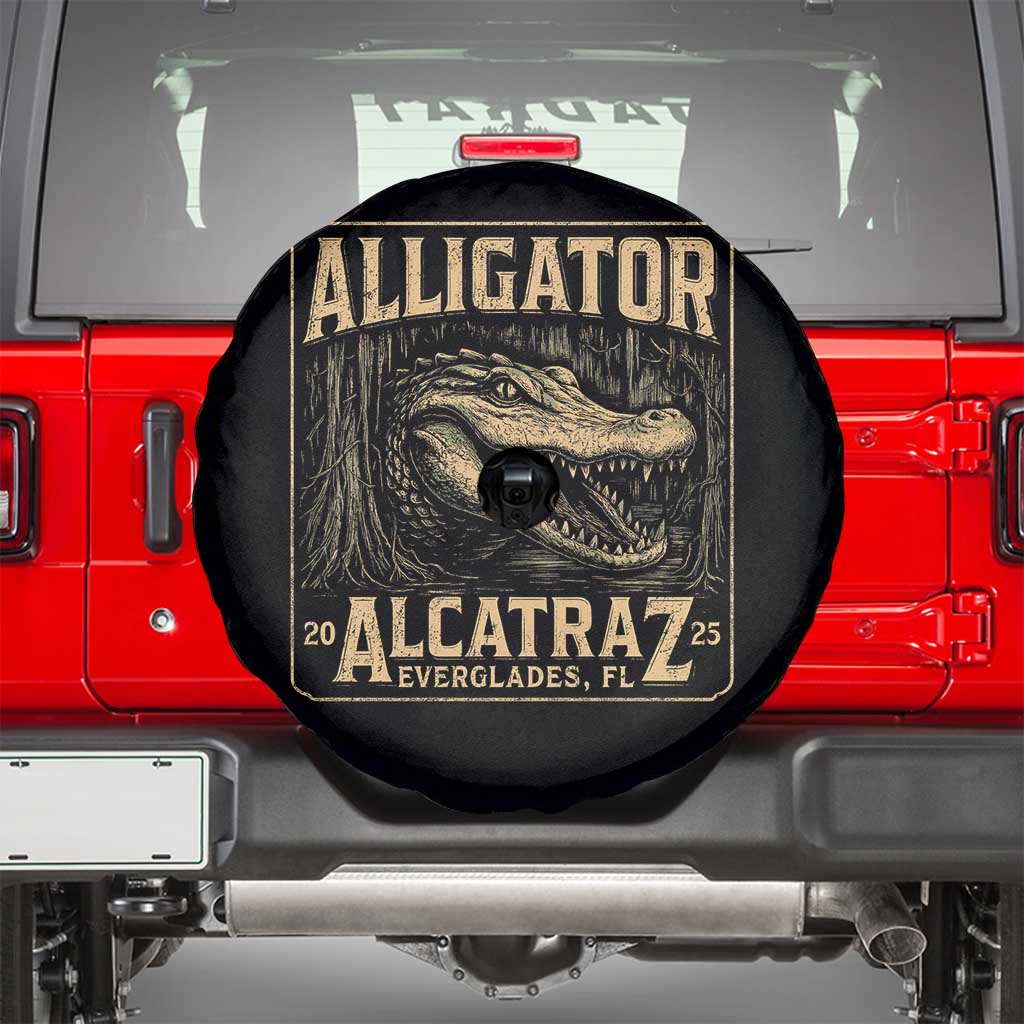 Funny Alligator Alcatraz Spare Tire Cover Florida Everglades Alligatraz Meme 2025 - Wonder Print Shop