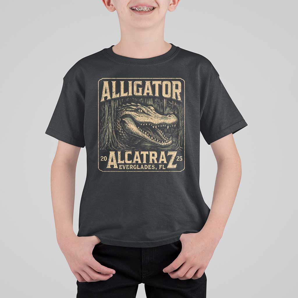 Funny Alligator Alcatraz T Shirt For Kid Florida Everglades Alligatraz Meme 2025 - Wonder Print Shop