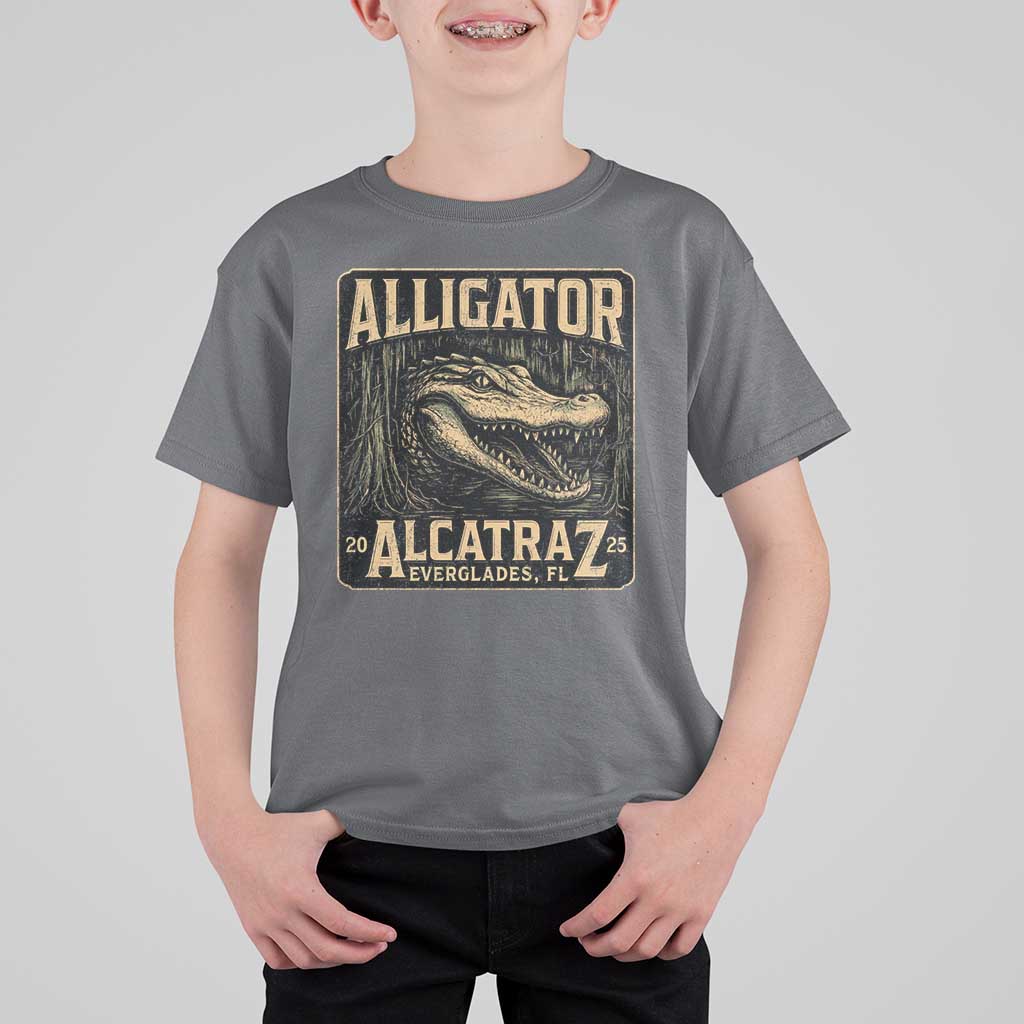 Funny Alligator Alcatraz T Shirt For Kid Florida Everglades Alligatraz Meme 2025 - Wonder Print Shop