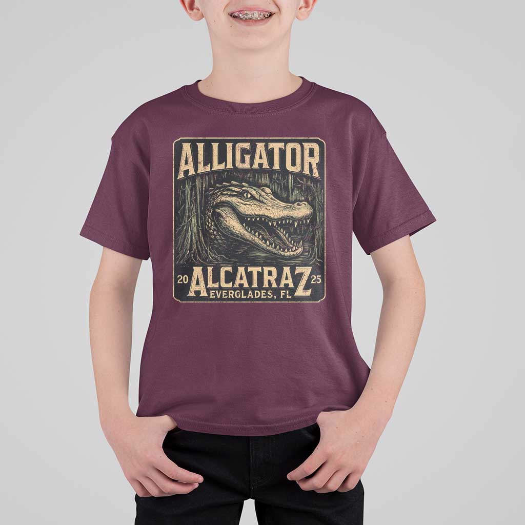 Funny Alligator Alcatraz T Shirt For Kid Florida Everglades Alligatraz Meme 2025 - Wonder Print Shop