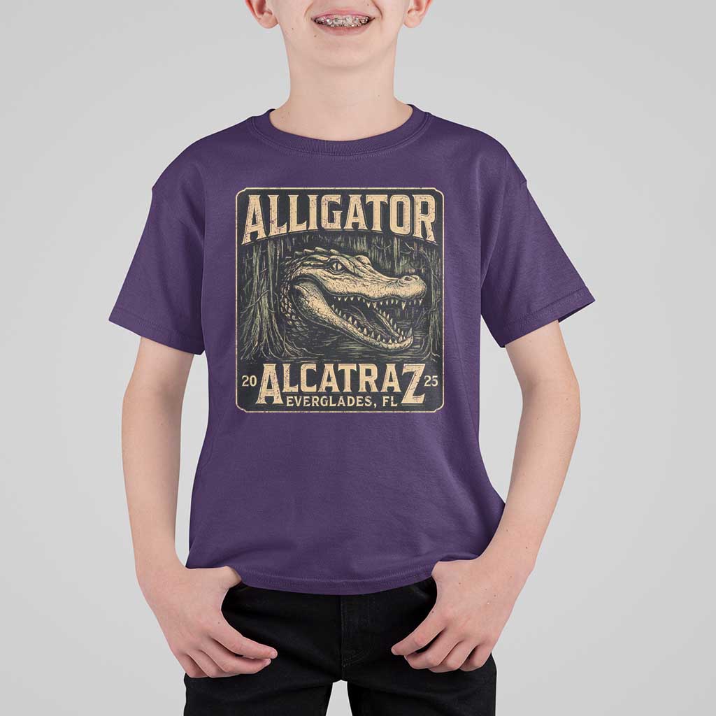 Funny Alligator Alcatraz T Shirt For Kid Florida Everglades Alligatraz Meme 2025 - Wonder Print Shop