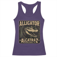 Funny Alligator Alcatraz Racerback Tank Top Florida Everglades Alligatraz Meme 2025 - Wonder Print Shop