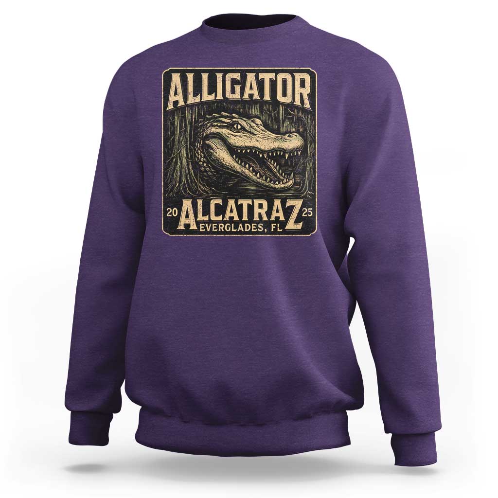 Funny Alligator Alcatraz Sweatshirt Florida Everglades Alligatraz Meme 2025 - Wonder Print Shop
