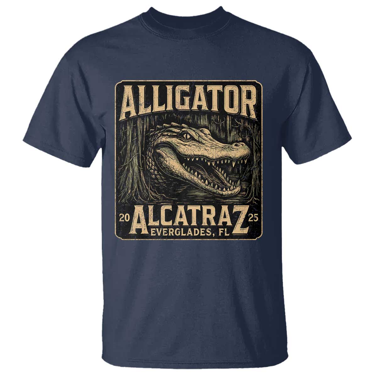 Funny Alligator Alcatraz T Shirt Florida Everglades Alligatraz Meme 2025 - Wonder Print Shop