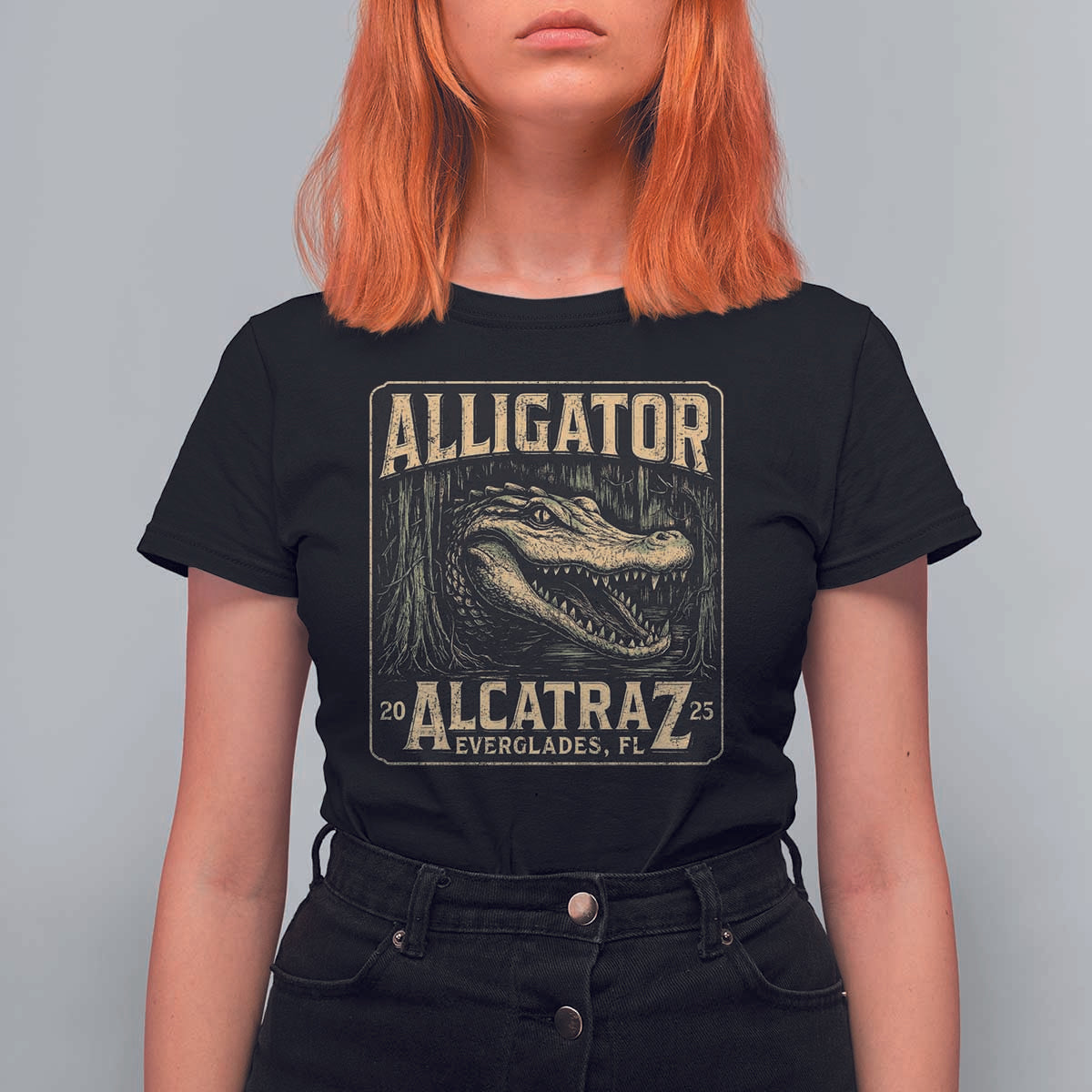 Funny Alligator Alcatraz T Shirt For Women Florida Everglades Alligatraz Meme 2025 - Wonder Print Shop