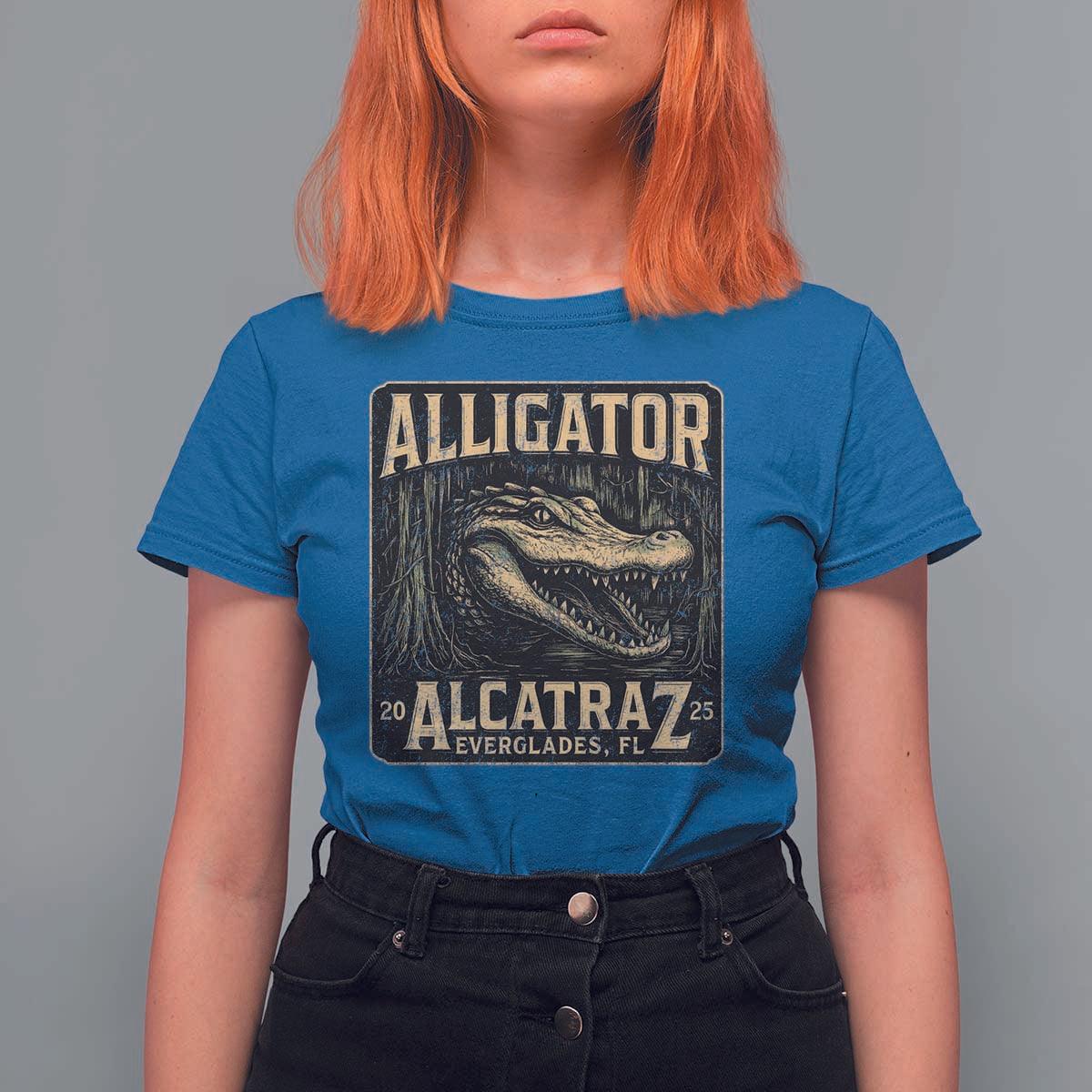 Funny Alligator Alcatraz T Shirt For Women Florida Everglades Alligatraz Meme 2025 - Wonder Print Shop