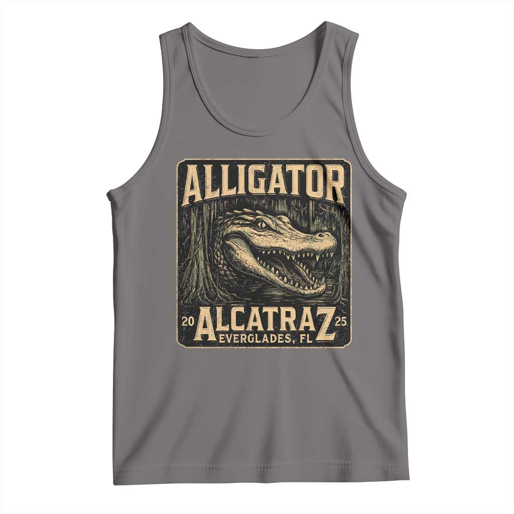 Funny Alligator Alcatraz Tank Top Florida Everglades Alligatraz Meme 2025 - Wonder Print Shop