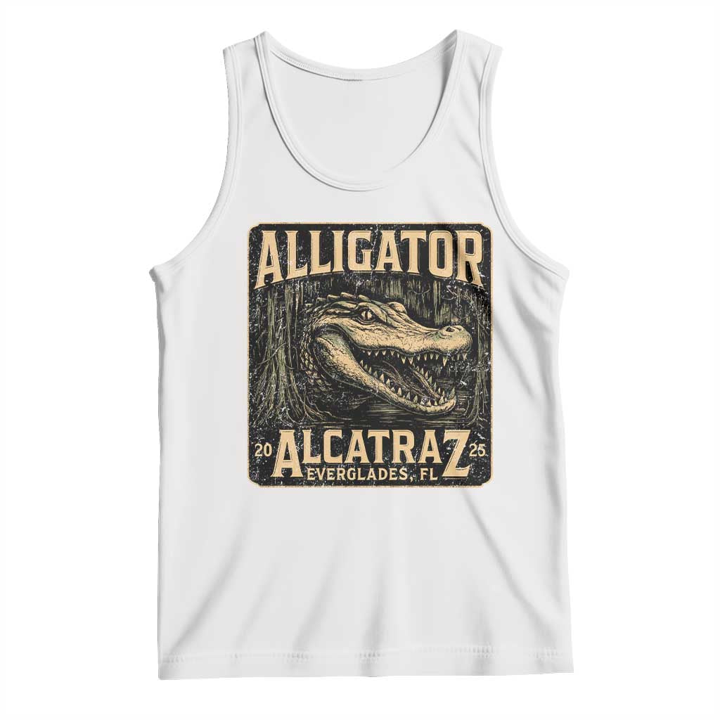 Funny Alligator Alcatraz Tank Top Florida Everglades Alligatraz Meme 2025 - Wonder Print Shop