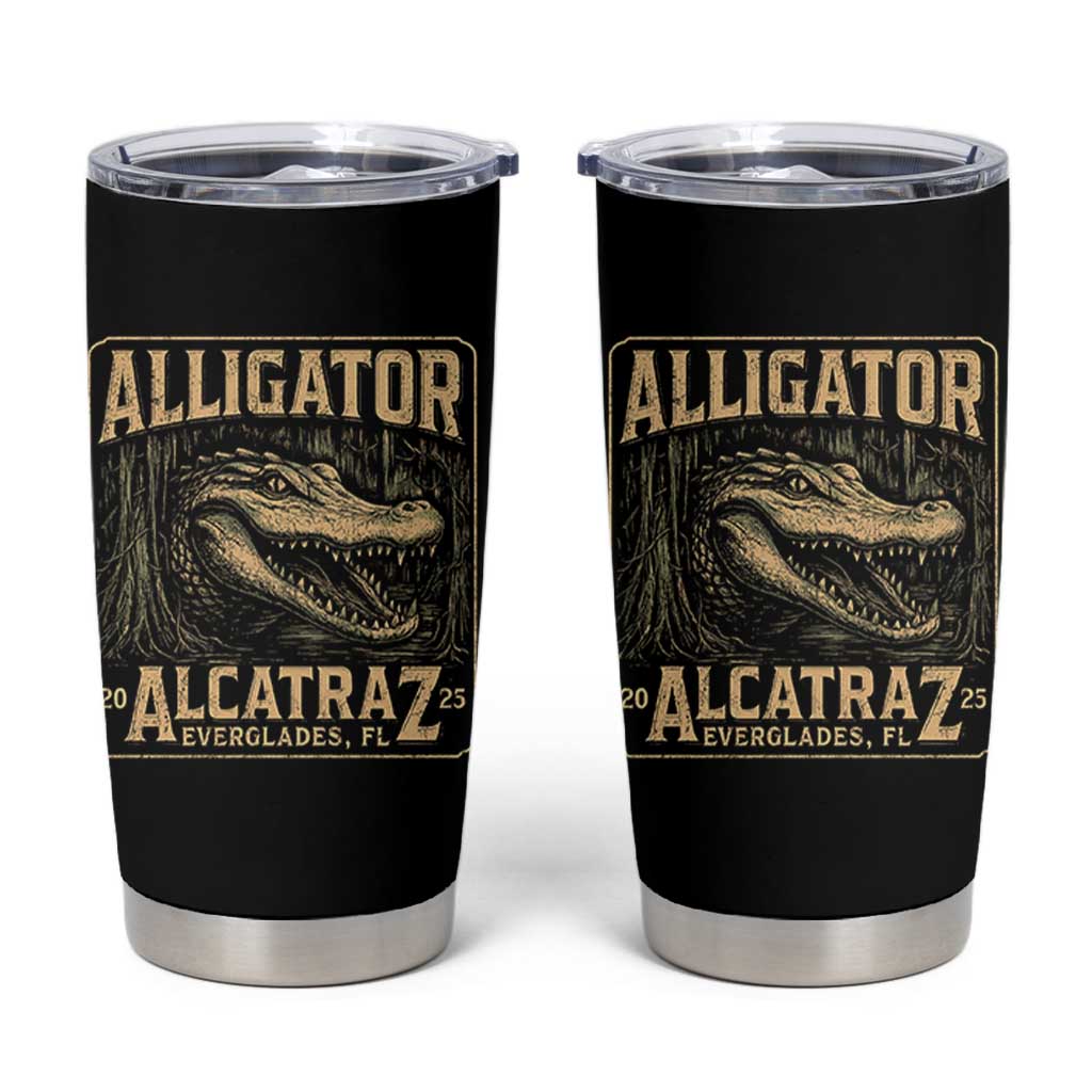 Funny Alligator Alcatraz Tumbler Cup Florida Everglades Alligatraz Meme 2025 - Wonder Print Shop