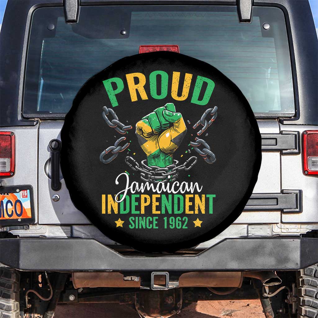 Jamaica Independence Day Spare Tire Cover Proud Jamaican Hand Fist Break The Chain - Wonder Print Shop