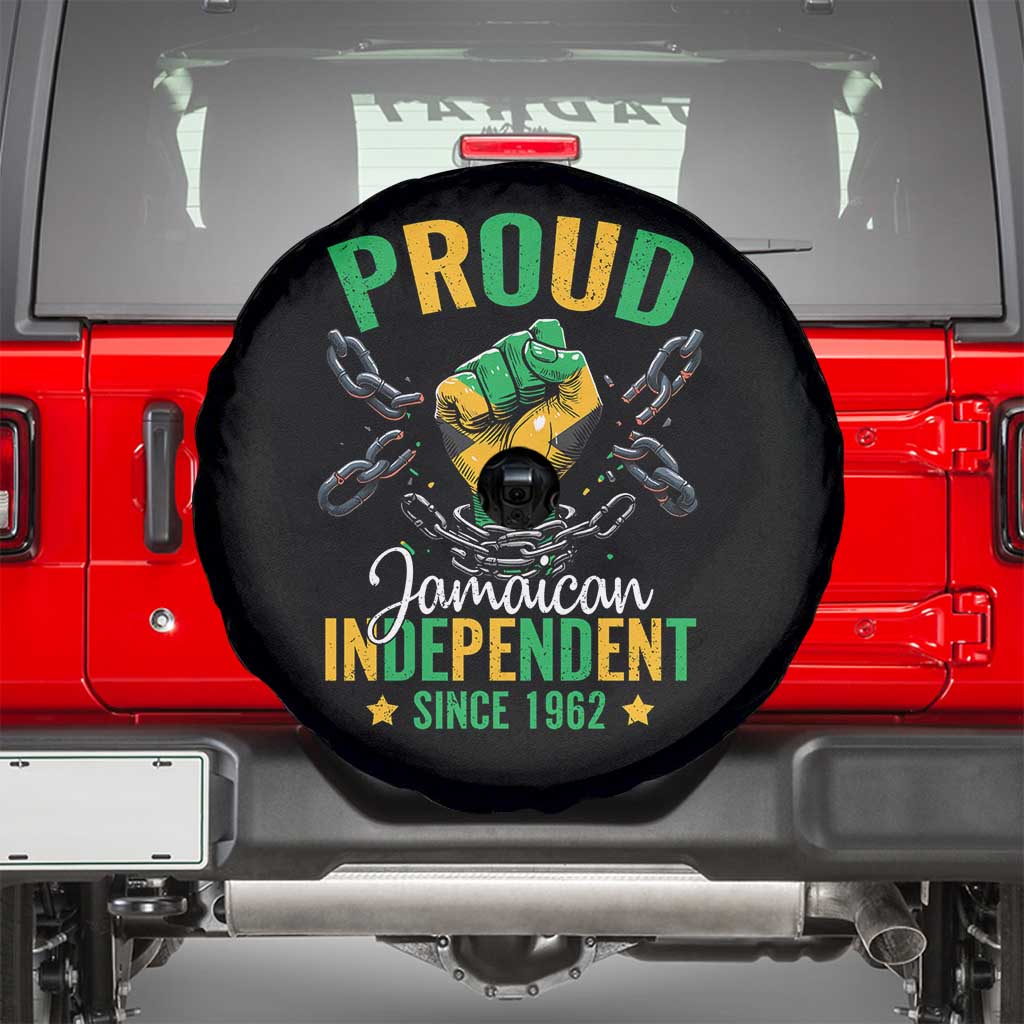 Jamaica Independence Day Spare Tire Cover Proud Jamaican Hand Fist Break The Chain - Wonder Print Shop