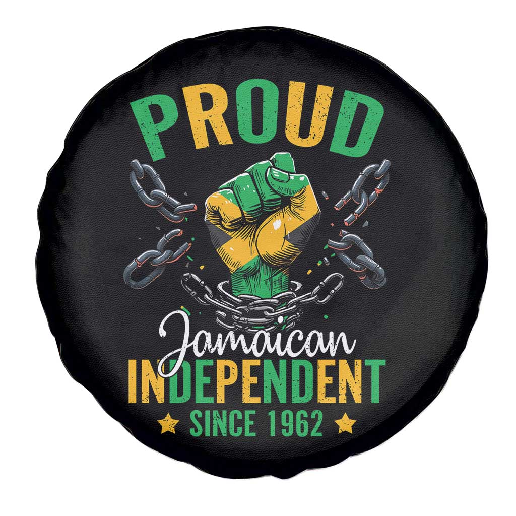 Jamaica Independence Day Spare Tire Cover Proud Jamaican Hand Fist Break The Chain - Wonder Print Shop