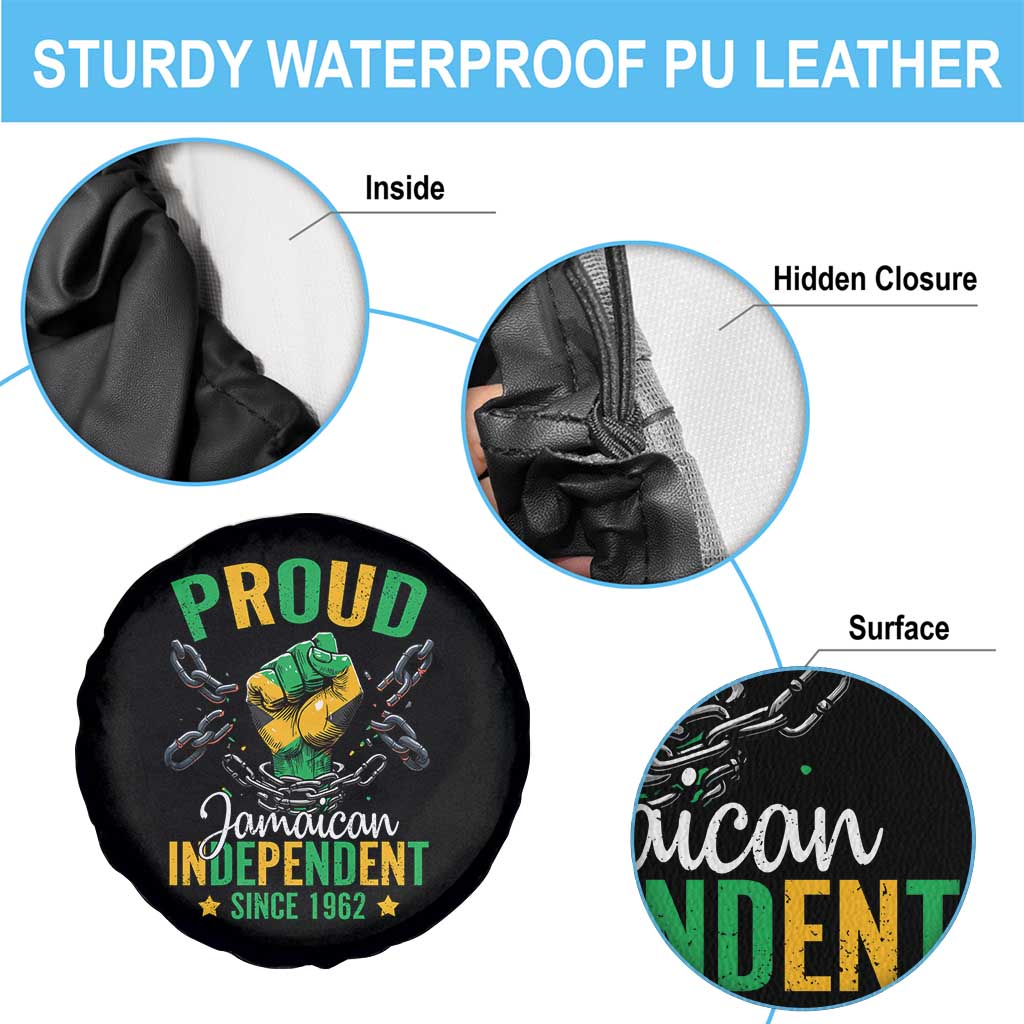 Jamaica Independence Day Spare Tire Cover Proud Jamaican Hand Fist Break The Chain - Wonder Print Shop