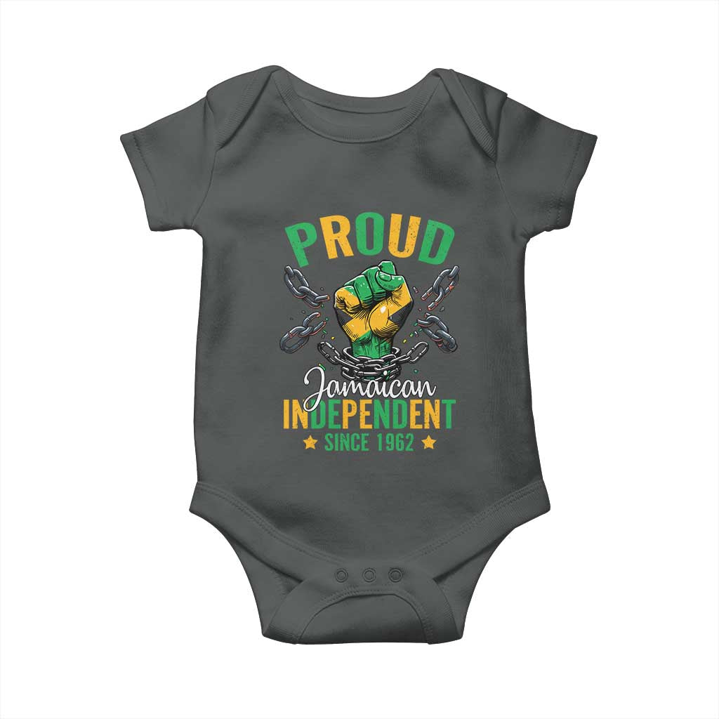 Jamaica Independence Day Baby Onesie Proud Jamaican Hand Fist Break The Chain - Wonder Print Shop