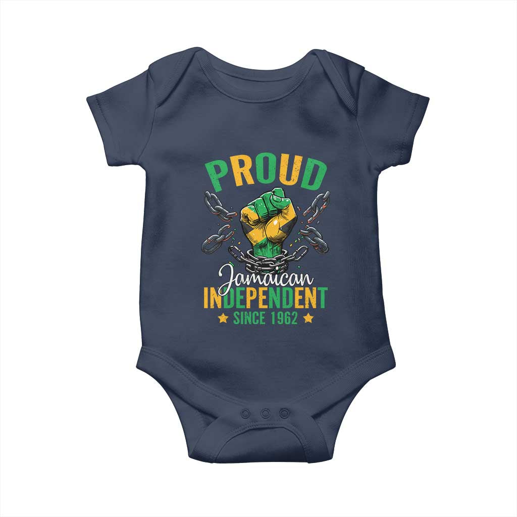 Jamaica Independence Day Baby Onesie Proud Jamaican Hand Fist Break The Chain - Wonder Print Shop