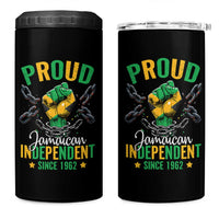 Jamaica Independence Day 4 in 1 Can Cooler Tumbler Proud Jamaican Hand Fist Break The Chain - Wonder Print Shop