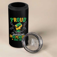 Jamaica Independence Day 4 in 1 Can Cooler Tumbler Proud Jamaican Hand Fist Break The Chain - Wonder Print Shop