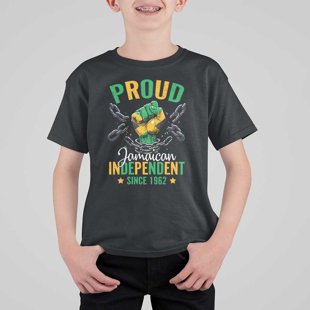 Jamaica Independence Day T Shirt For Kid Proud Jamaican Hand Fist Break The Chain - Wonder Print Shop