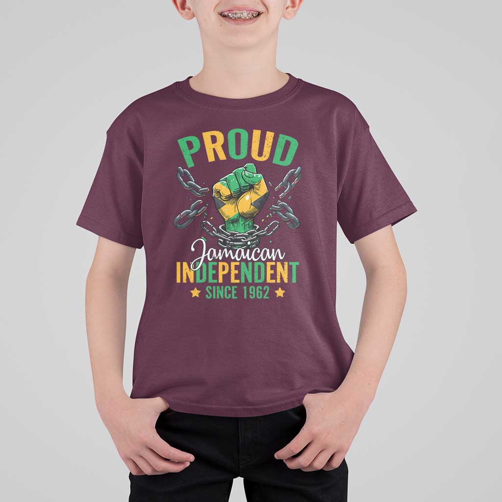 Jamaica Independence Day T Shirt For Kid Proud Jamaican Hand Fist Break The Chain - Wonder Print Shop