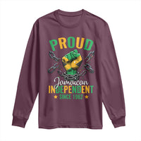 Jamaica Independence Day Long Sleeve Shirt Proud Jamaican Hand Fist Break The Chain - Wonder Print Shop
