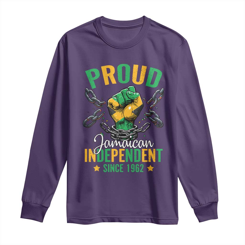 Jamaica Independence Day Long Sleeve Shirt Proud Jamaican Hand Fist Break The Chain - Wonder Print Shop