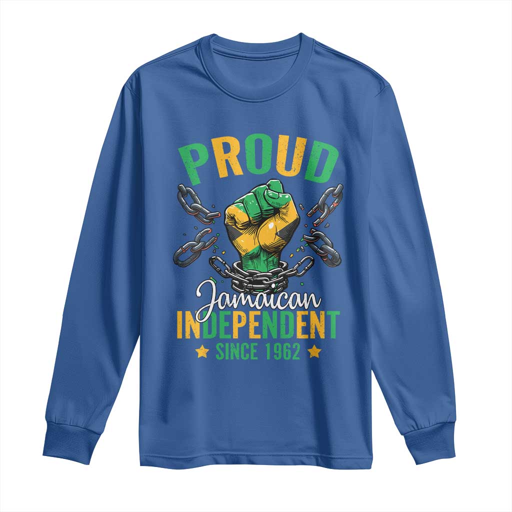 Jamaica Independence Day Long Sleeve Shirt Proud Jamaican Hand Fist Break The Chain - Wonder Print Shop