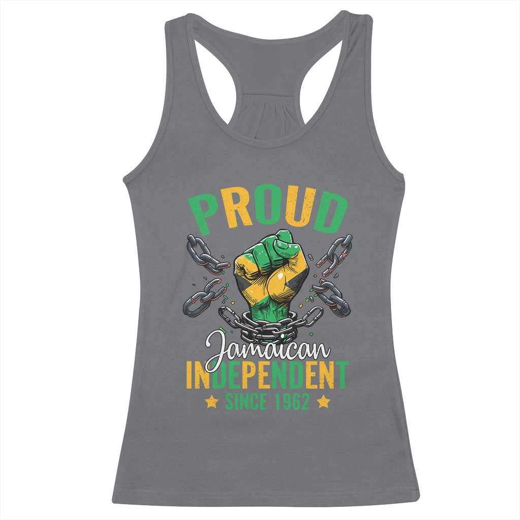 Jamaica Independence Day Racerback Tank Top Proud Jamaican Hand Fist Break The Chain - Wonder Print Shop