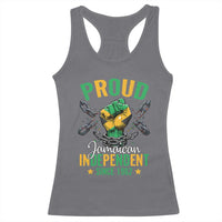 Jamaica Independence Day Racerback Tank Top Proud Jamaican Hand Fist Break The Chain - Wonder Print Shop