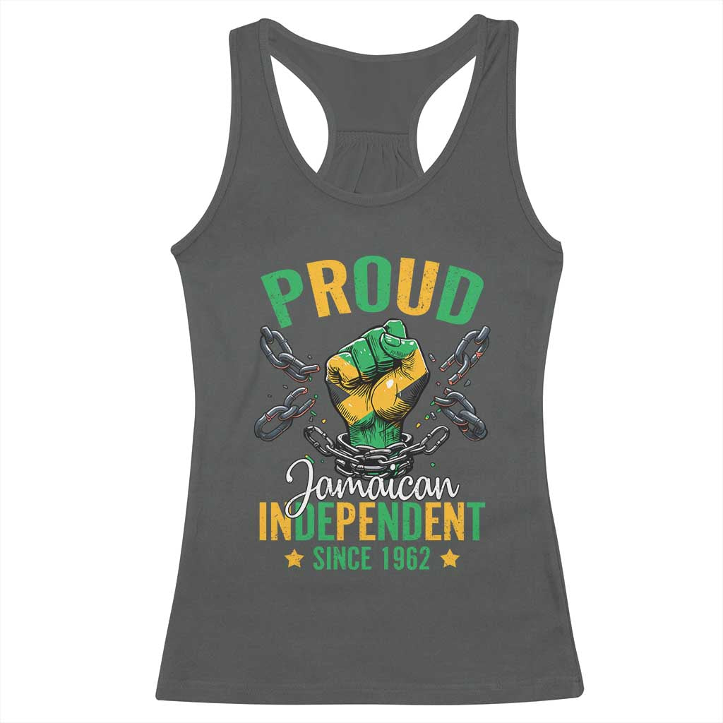 Jamaica Independence Day Racerback Tank Top Proud Jamaican Hand Fist Break The Chain - Wonder Print Shop