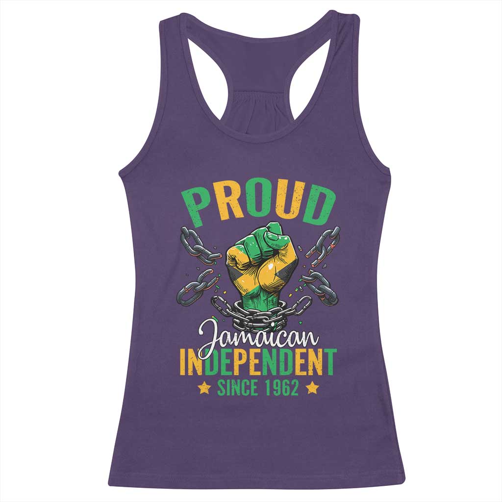 Jamaica Independence Day Racerback Tank Top Proud Jamaican Hand Fist Break The Chain - Wonder Print Shop