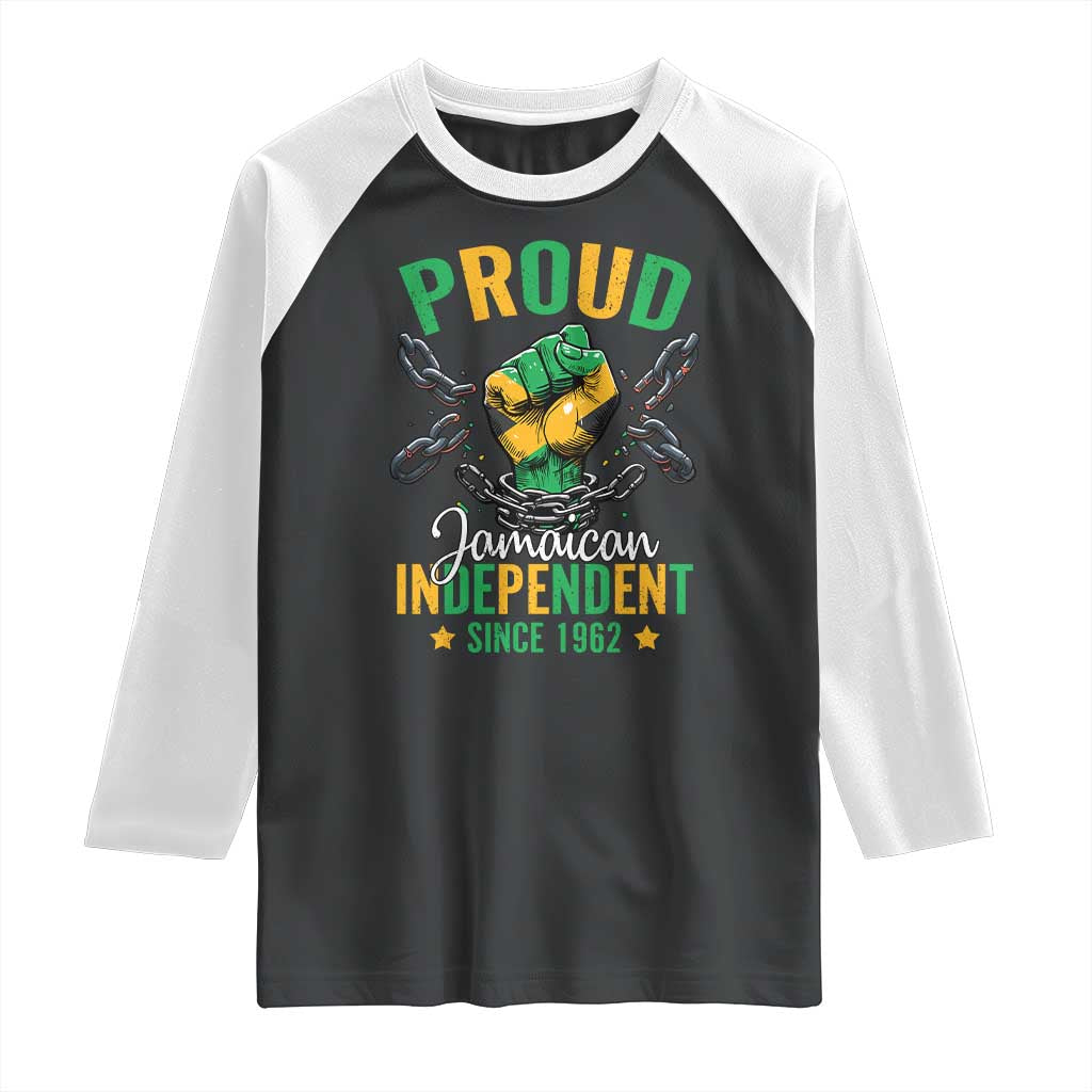 Jamaica Independence Day Raglan Shirt Proud Jamaican Hand Fist Break The Chain - Wonder Print Shop