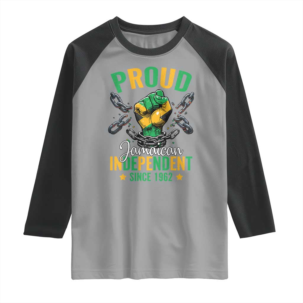 Jamaica Independence Day Raglan Shirt Proud Jamaican Hand Fist Break The Chain - Wonder Print Shop