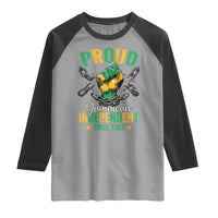 Jamaica Independence Day Raglan Shirt Proud Jamaican Hand Fist Break The Chain - Wonder Print Shop