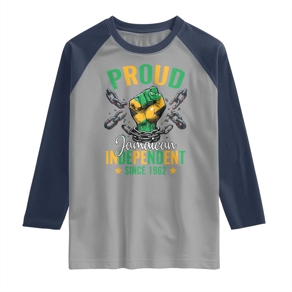 Jamaica Independence Day Raglan Shirt Proud Jamaican Hand Fist Break The Chain - Wonder Print Shop
