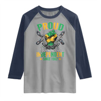 Jamaica Independence Day Raglan Shirt Proud Jamaican Hand Fist Break The Chain - Wonder Print Shop