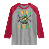 Jamaica Independence Day Raglan Shirt Proud Jamaican Hand Fist Break The Chain - Wonder Print Shop