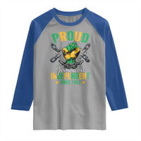 Jamaica Independence Day Raglan Shirt Proud Jamaican Hand Fist Break The Chain - Wonder Print Shop