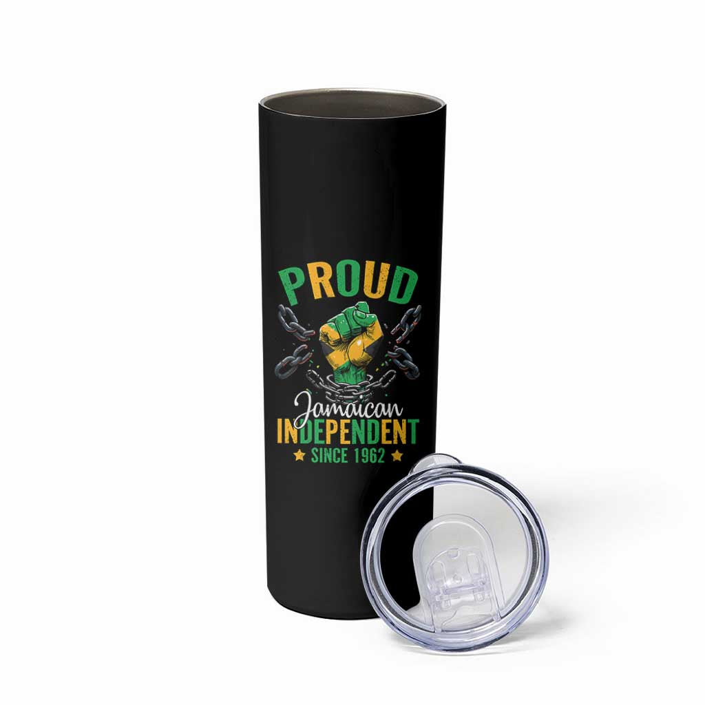 Jamaica Independence Day Skinny Tumbler Proud Jamaican Hand Fist Break The Chain - Wonder Print Shop