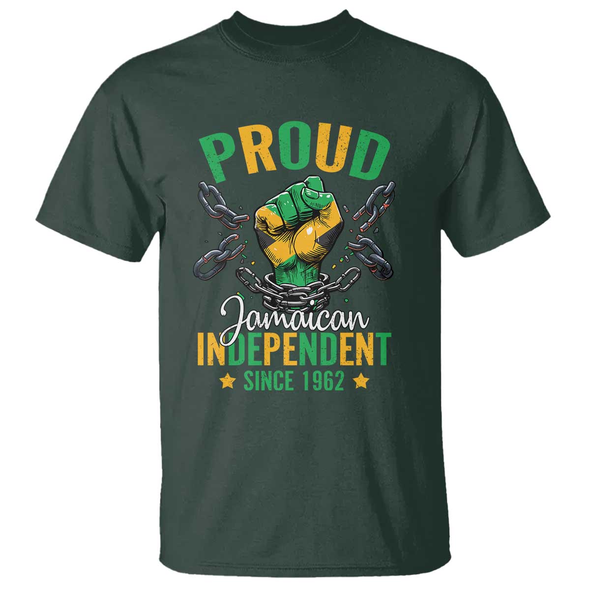 Jamaica Independence Day T Shirt Proud Jamaican Hand Fist Break The Chain - Wonder Print Shop