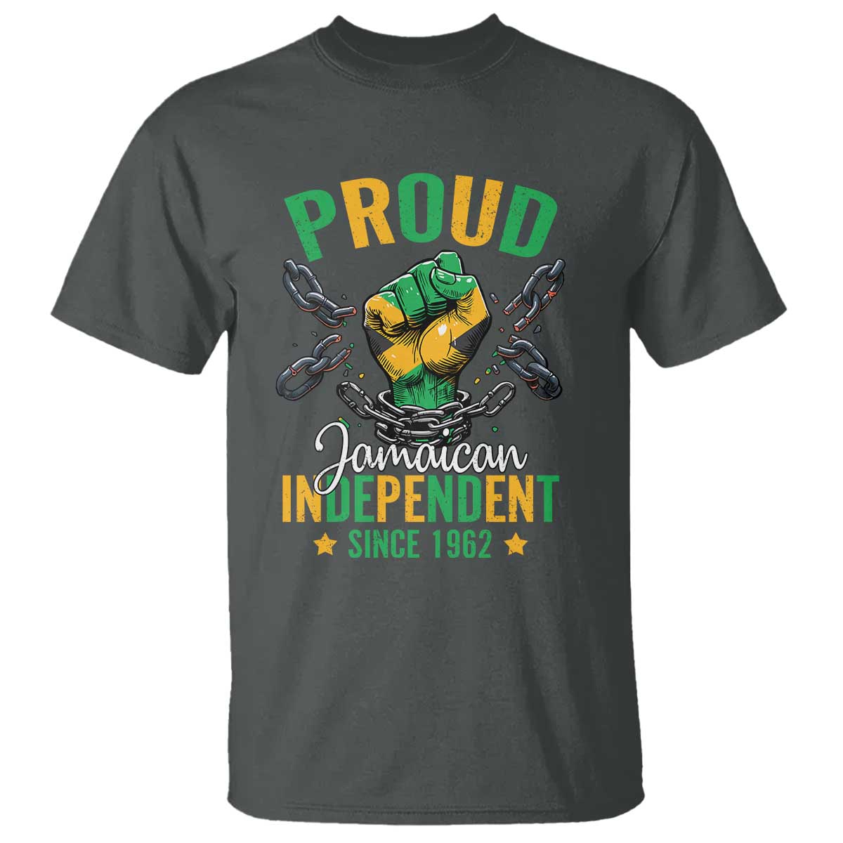 Jamaica Independence Day T Shirt Proud Jamaican Hand Fist Break The Chain - Wonder Print Shop