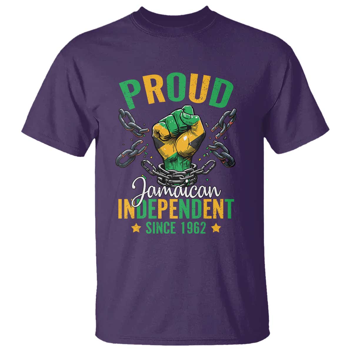 Jamaica Independence Day T Shirt Proud Jamaican Hand Fist Break The Chain - Wonder Print Shop
