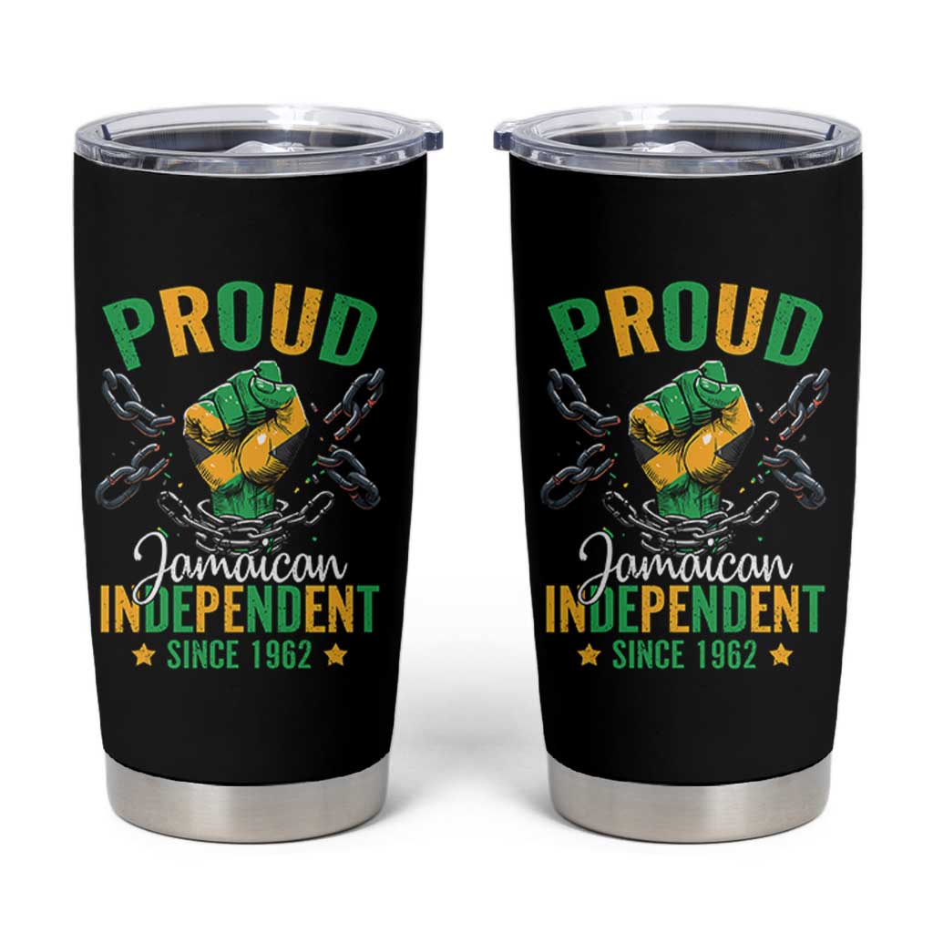 Jamaica Independence Day Tumbler Cup Proud Jamaican Hand Fist Break The Chain - Wonder Print Shop