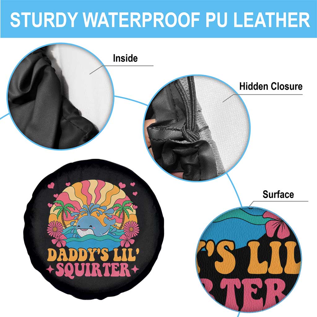 Funny Daddys Lil Squirter Spare Tire Cover Inappropriate Adult Humor Squirting Whale - Wonder Print Shop